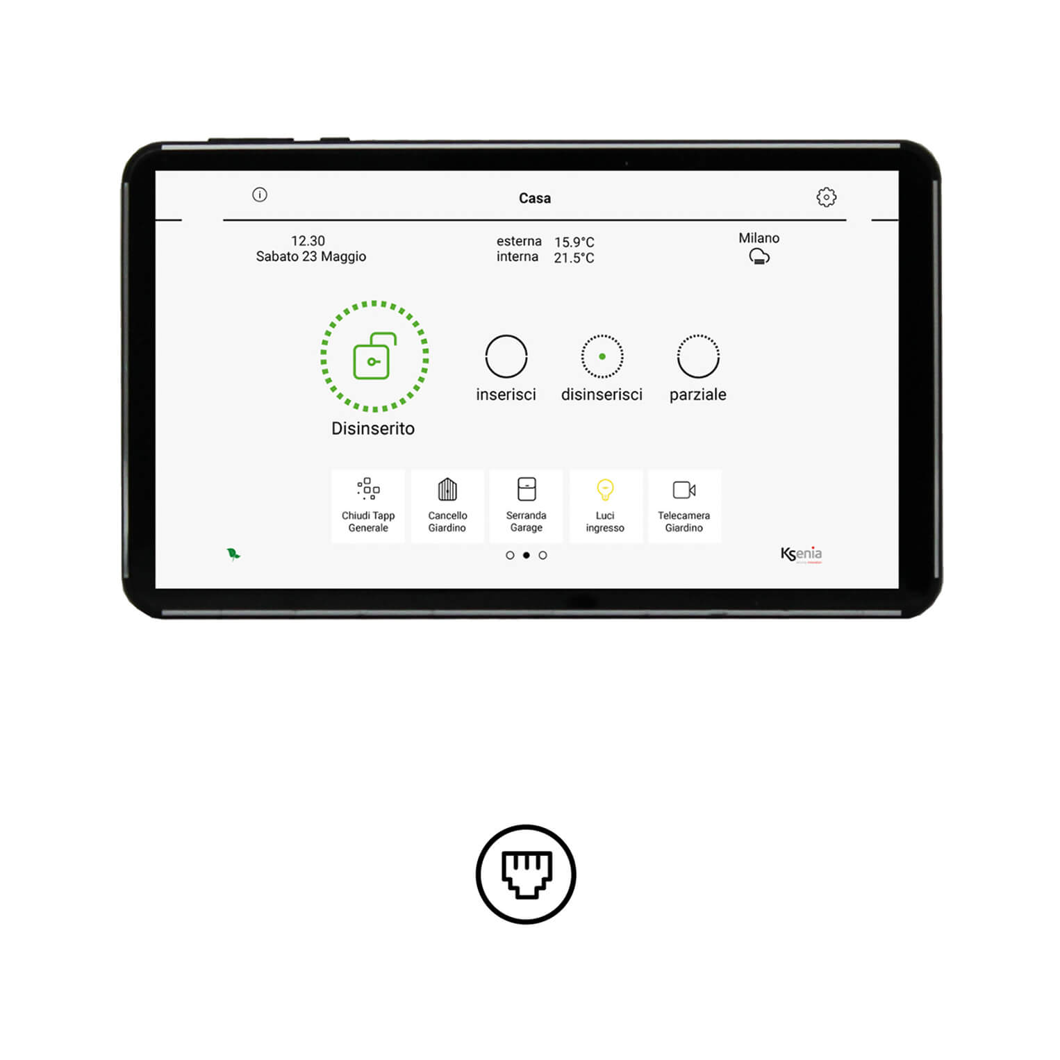 Ksenia ERGO-T Touchscreen-Bedienteil 7 Zoll in schwarz